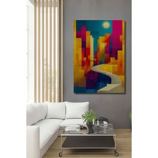 Gökdelenler ve Merdivenler Soyut Sanat Ev/işyeri/ofis Dekoratif Ahşap Kare Tablo