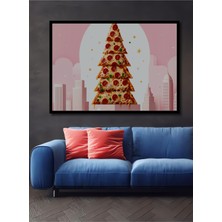 Çerçeve Görünümlü Leziz Pizza Ağacı Modern Sanat Dekoratif Ahşap Ev/işyeri/ofis Kare Tablo