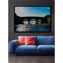 Çerçeve Görünümlü Taş Köprü Sulu Boya Görünümlü Dekoratif Ahşap Ev/işyeri/ofis Kare Tablo