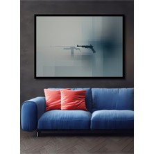 Çerçeve Görünümlü Modern Geometrik Silahlar Dekoratif Ahşap Ev/işyeri/ofis Kare Tablo