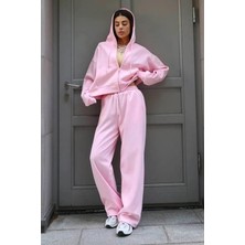 Madmext Pembe Yumuşak Dokulu Palazzo Jogger Kadın Eşofman Altı MG2122