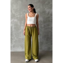 Madmext Fıstık Yeşili  Yumuşak Dokulu Palazzo Jogger Kadın Eşofman Altı MG2122