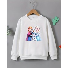 Kız Çocukları Için Elsa & Anna Baskılı Uzun Kollu T-Shirt