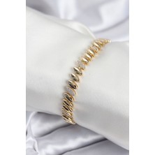 Pirinç Vıp Seri Gold Renk Arpa Model Kadın Bileklik