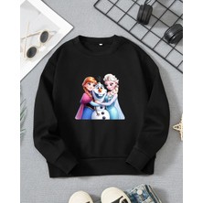 Kız Çocukları Için Elsa & Anna Baskılı Uzun Kollu T-Shirt