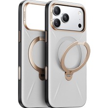 Torras Apple iPhone 17 Pro O Stand Spin Vegskin Serisi Magsafe Kılıf - Gri