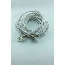 Halis Ticaret Kruvaze Perde Tutucu Halat Kordon 300 cm Metal Uçlu Ekru Renkli