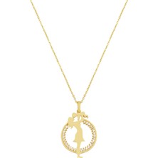 Anne Bebek Çemberi Altın Kolye