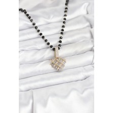 316L Çelik Zincir Kristal Boncuklu Kalpli Kadın Kolye - Bamido