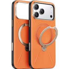 Torras Apple iPhone 17 Pro O Stand Spin Vegskin Serisi Magsafe Kılıf - Turuncu