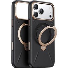 Torras Apple iPhone 17 Pro O Stand Spin Vegskin Serisi Magsafe Kılıf - Siyah