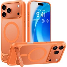 Torras Apple iPhone 17 Pro P Stand Serisi Magsafe Kılıf - Turuncu