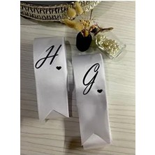 Nuksoc Kalp Detaylı Gelin Damat Isimli Takı Kurdelesi 2 Metre Uzunlukta 5-6 cm Genişlikte