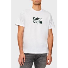 Calvin Klein Logolu % 100 Pamuk Regular Fit Bisiklet Yaka T Shirt LV04RD820GYAA Erkek T Shirt LV04RD820G Yaa