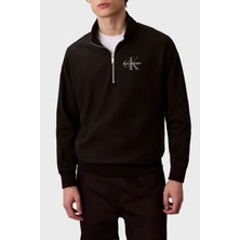 Calvin Klein Pamuklu Regular Fit Yarım Fermuarlı Dik Yaka Sweat LV04RD236GUB1 Erkek Sweat LV04RD236G Ub1