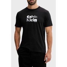 Calvin Klein Logolu % 100 Pamuk Regular Fit Bisiklet Yaka T Shirt LV04RD820GUB1 Erkek T Shirt LV04RD820G Ub1
