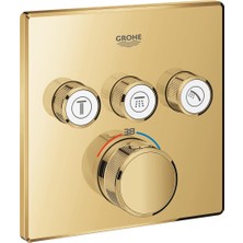 Grohe Smartcontrol Akış Kontrollü Ankastre Termostatik Banyo Bataryası (3 Yollu, Sıva Üstü Grubu), Altın - 29126GL0