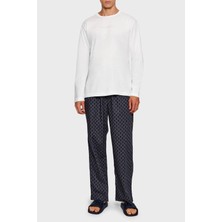 Calvin Klein Jakarlı Logolu % 100 Pamuk Relaxed Fit Pijama Takımı LV00NM295333E Erkek Pijama Takımı LV00NM2953 33E