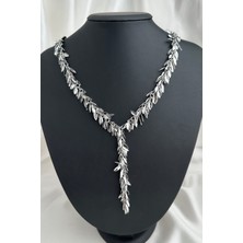 Hareketli Yaprak Detaylı Ayarlanabilir Y Kolye (60CM)