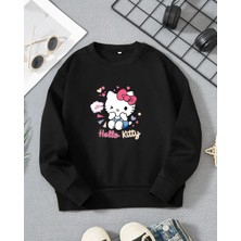Kız Çocukları Için Hello Kitty Baskılı Uzun Kollu T-Shirt