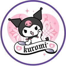 Yenilebilir Yuvarlak Pasta Resim Baskısı 20 cm Şekerli Kağıt Kuromi Temalı 23