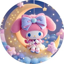 Yenilebilir Yuvarlak Pasta Resim Baskısı 20 cm Şekerli Kağıt My Melodi Temalı 131