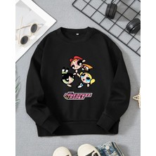 Kız Çocukları Için Powerpuff Girls Baskılı Uzun Kollu T-Shirt