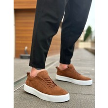 ET0104 Bağcıklı Taba Süet Beyaz Taban Spor Klasik Erkek Ayakkabı