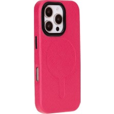 Apple iPhone 16 Pro Max Uyumlu, Hakiki Deri, El Yapımı Kılıf, Pembe