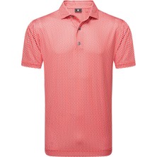 Footjoy Houndstooth Geo Lisle Erkek Golf T-Shirt 34010 Hibiscus