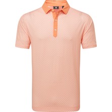 Footjoy Checker Print Lisle Erkek Golf T-Shirt 34014 Orng/wht