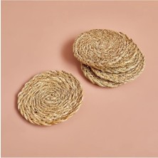 Rafe 6'lı Bardak Altlığı Naturel (10 Cm)
