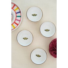 Tabak Evi Porselen Natura Kelebek Altın Yaldızlı Istifli Kase 6X2CM 30CC 4 Lü