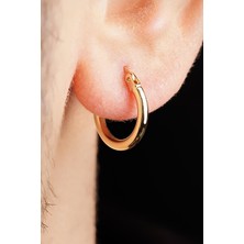 Fiyonk Kuyumculuk 14 Ayar Altın Ince Silindir Halka Küpe Erkek