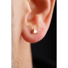 Fiyonk Kuyumculuk 14 Ayar Altın Mini Üçgen Küpe Erkek