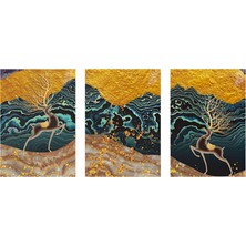 Cozy Co:temperli Cam Üçlü Set Tablo, Tablo, Üçlü Tablo, Uv Baskı, Cam Tablo, 3’lü Set, CUT018