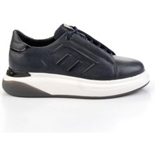 Lacivert Hakiki Deri Erkek Sneaker E01398095003