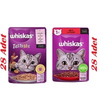 Whiskas Pouch Sos Içinde Somonlu Havuçlu ve Sığır Etli Kedi Maması 85GR* 56 Adet