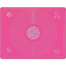 Silikon 40×50 Ölçülü Kaymaz Hamur Açma Yoğurma Matı Altlığı Pembe