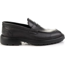 Siyah Hakiki Deri Erkek Loafer Ayakkabı E01054200440