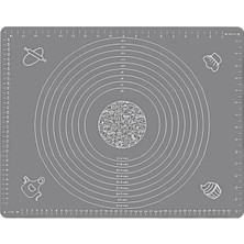 Silikon 40×50 Ölçülü Kaymaz Hamur Açma Yoğurma Matı Altlığı Gri