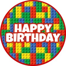 Yenilebilir Yuvarlak Pasta Resim Baskısı 20 cm Şekerli Kağıt LEGO Temalı 114