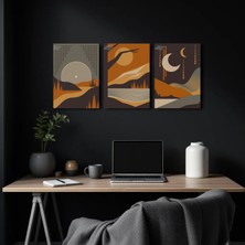 Cozy Co:temperli Cam Üçlü Set Tablo, Tablo, Üçlü Tablo, Uv Baskı, Cam Tablo, 3’lü Set, CUT014