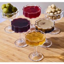 6 Adet Mini Cam Kahve Yanı Lokumluk Draje Şekerlik Sunumluk Takımı