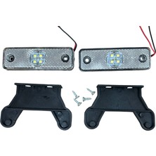Kasa Dorse Lambası Braketli Dikdörtgen 4 LED 24V Beyaz 2 Adet Fiyatı
