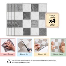 3D Kendinden Yapışkanlı Duvar Karosu 30,5 cm x 30,5 cm (4 Adet) 0,371 M²