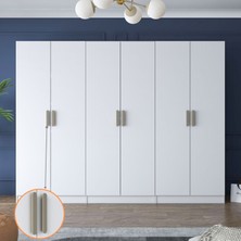 Rani BA158 Modüler Beyaz Gardırop 6 Kapaklı Suntalam Malzeme ile Modern Tasarım
