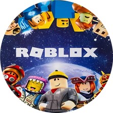 Yenilebilir Yuvarlak Pasta Resim Baskısı 20 cm Şekerli Kağıt Roblox Temalı 48