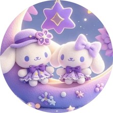 Yenilebilir Yuvarlak Pasta Resim Baskısı 20 cm Şekerli Kağıt Cinnamoroll Temalı 87