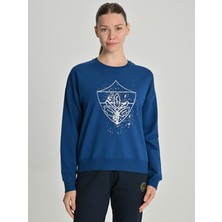 Fenerbahçe Kadın Trıbun Metalik Baskılı Sweat Rahat Kullanım İçin Şık Tasarım